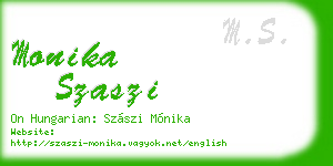 monika szaszi business card