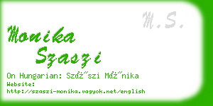 monika szaszi business card